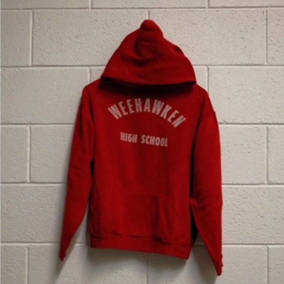 Other - Russell Athletic Red Pullover Hoodie with Weehawken High School Print
